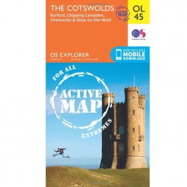 Ordnance Survey Explorer Active Map OL45 The Cotswolds
