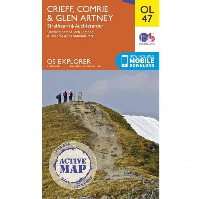 Ordnance Survey  Explorer Active Map OL47 Crieff, Comrie & Glen Artney