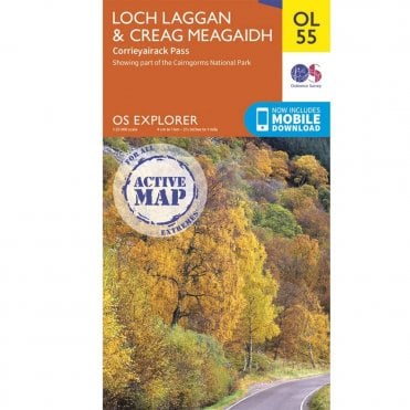 Ordnance Survey Explorer Active Map OL55 Loch Laggan & Creag Meagaidh, Corrieyairack Pass
