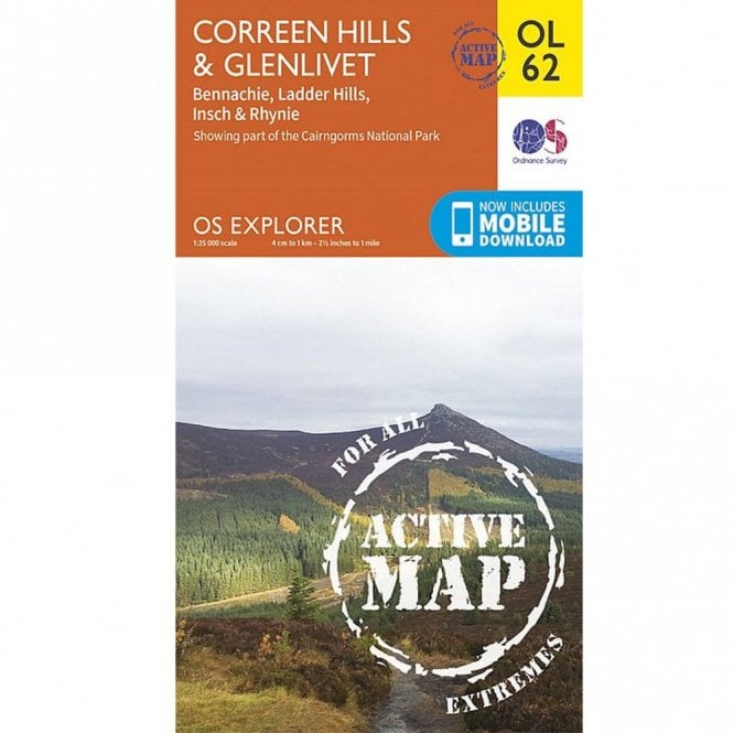 Ordnance Survey  Explorer Active Map OL62 Coreen Hills & Glenlivet