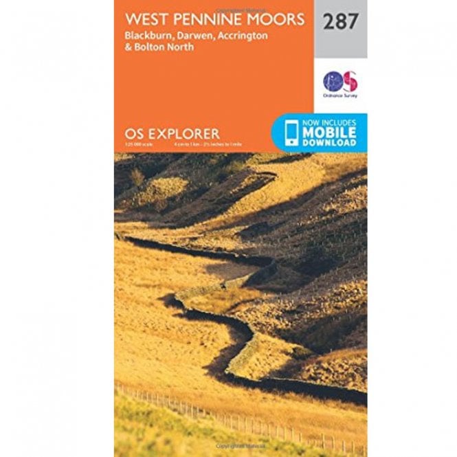Ordnance Survey  Explorer Map 287 West Pennine Moors - Blackburn, Darwen And Accrington