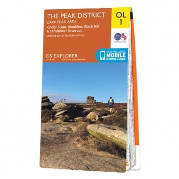 Ordnance Survey Explorer Map OL01 The Peak District, Dark Peak Area