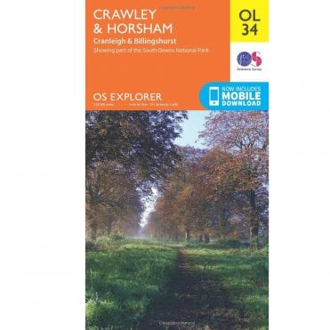 Ordnance Survey Explorer Map OL34 Crawley & Horsham