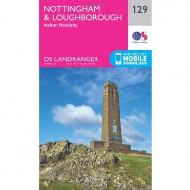 Ordnance Survey Landranger Map 129 Nottingham & Loughborough, Melton Mowbray