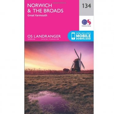 Ordnance Survey Landranger Map 134 Norwich & The Broads, Great Yarmouth