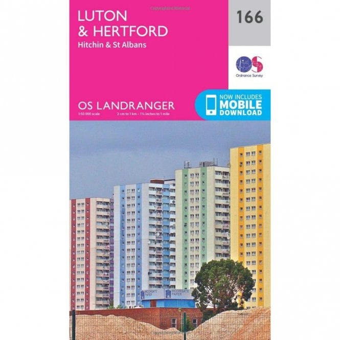 Ordnance Survey  Landranger Map 166 Luton, Hertford, Hitchin & St Albans