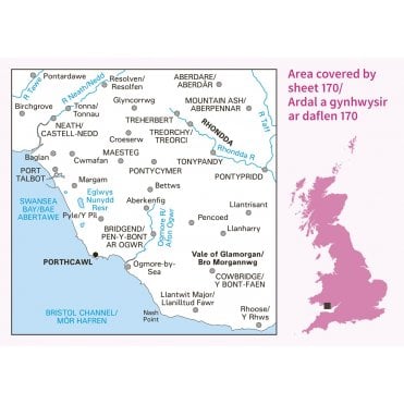Ordnance Survey Landranger Map 170 Vale Of Glamorgan, Rhondda & Porthcawl