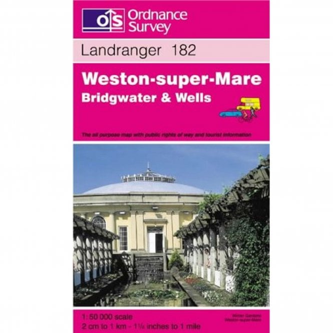 Ordnance Survey  Landranger Map 182 Weston-super-Mare, Bridgwater & Wells (OLDER)