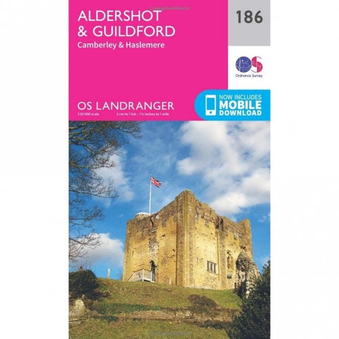 Ordnance Survey  Landranger Map 186 Aldershot & Guildford, Camberley & Haslemere