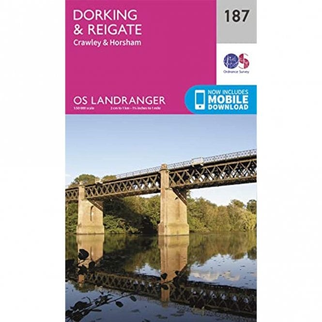 Ordnance Survey  Landranger Map 187 Dorking, Reigate & Crawley