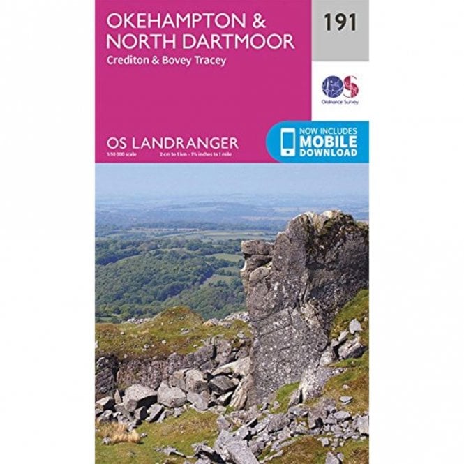 Ordnance Survey  Landranger Map 191 Okehampton & North Dartmoor