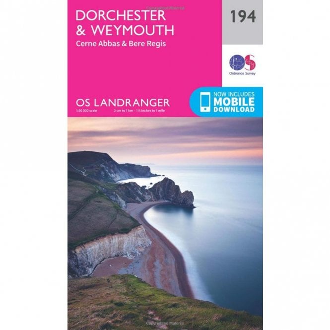 Ordnance Survey  Landranger Map 194 Dorchester & Weymouth, Cerne Abbas & Bere Regis