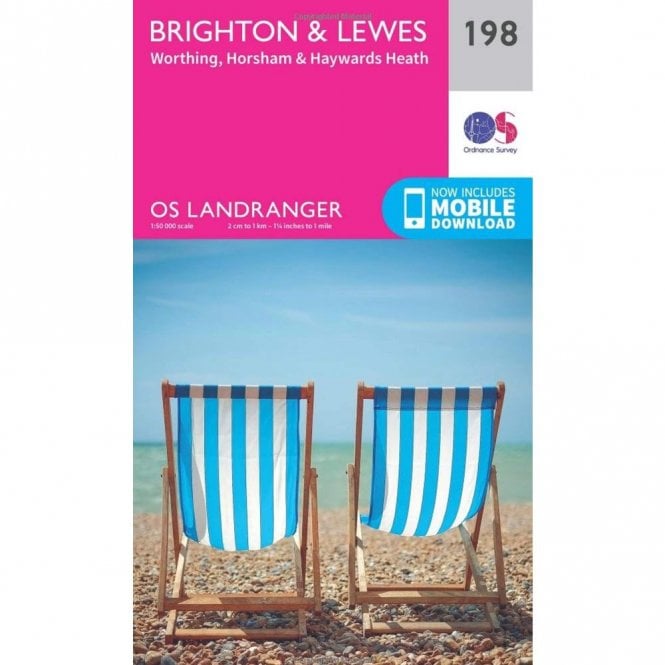 Ordnance Survey  Landranger Map 198 Brighton & Lewes, Haywards Heath