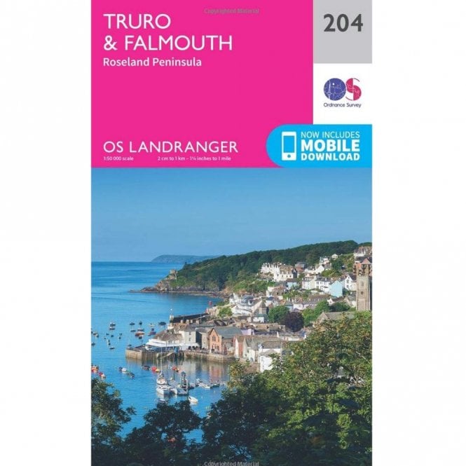 Ordnance Survey  Landranger Map 204 Truro & Falmouth, Reland Peninsula
