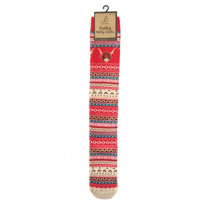 Otterdene  Ladies Welly Socks - Nordic Highland Cow