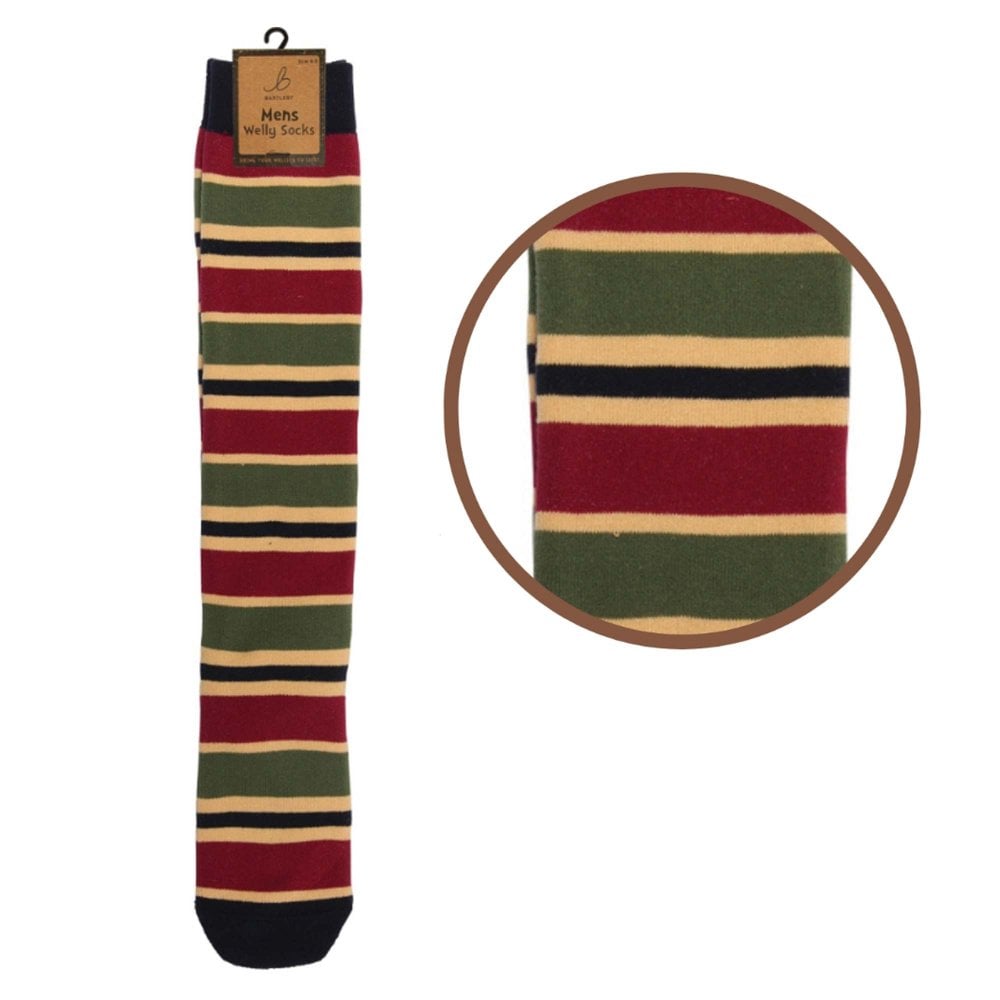 Otterdene Unisex Mens Welly Socks: Colour: Bold Stripes - Outdoor Action