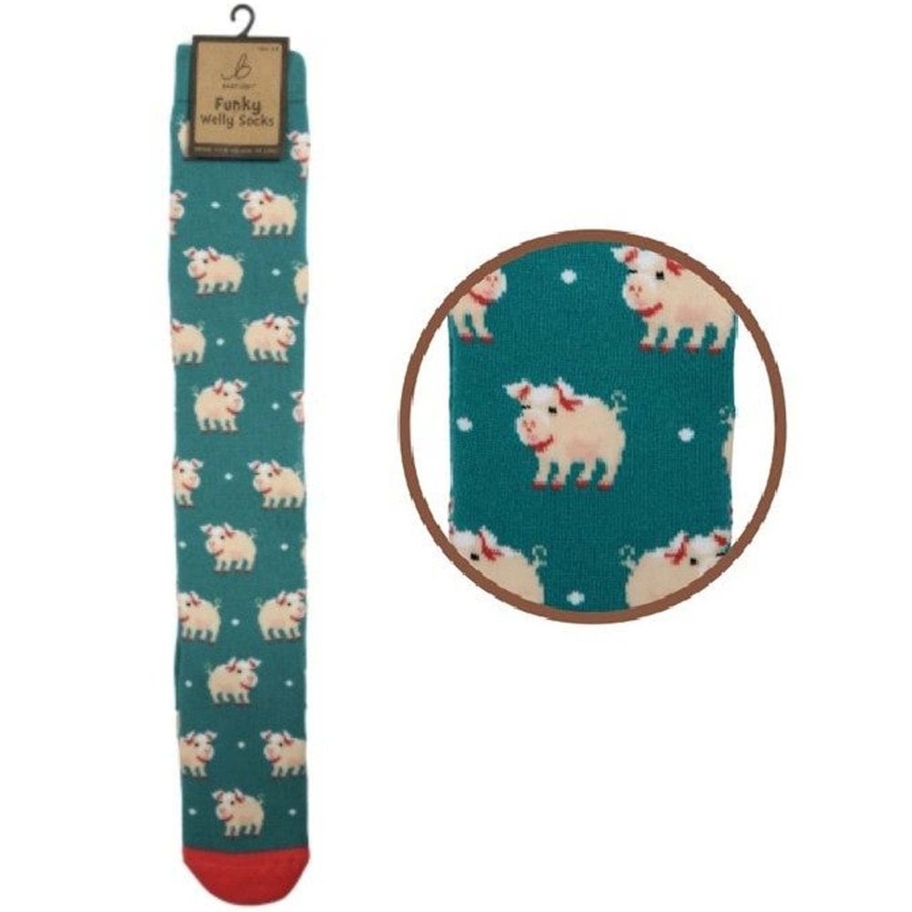 Otterdene Unisex Womens Welly Socks: Colour: Cute Pig - Outdoor Action