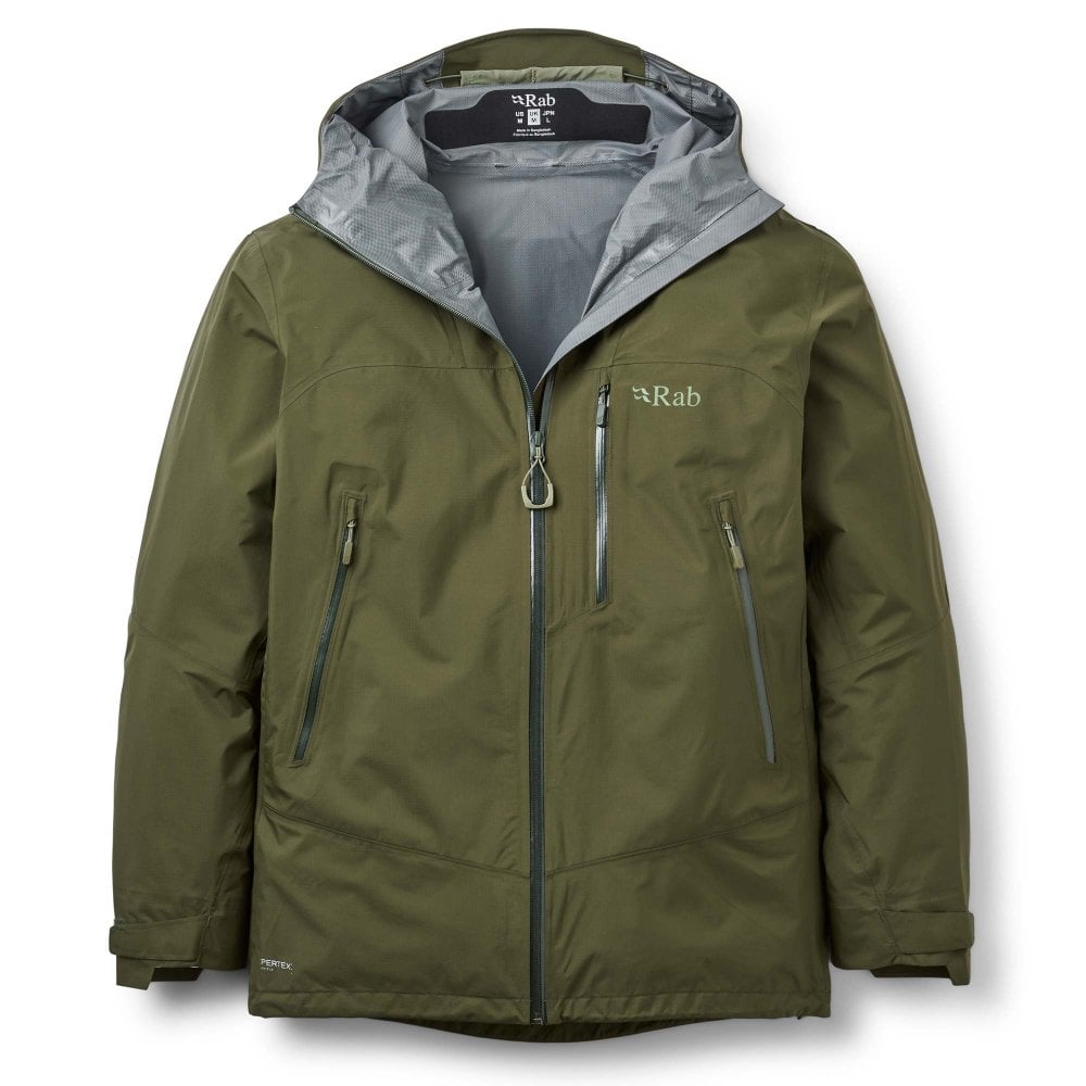Rab Men's Downpour Mountain Pertex Waterproof Jacket: : :, Colou Army Large - Outdoor Action