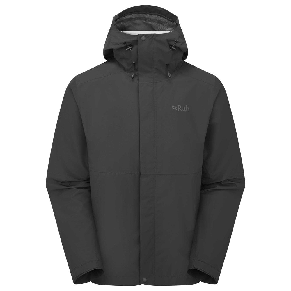 Rab Men's Downpour Waterproof Pertex Jacket: : :, Colour: Black Medium - Outdoor Action - Image 2