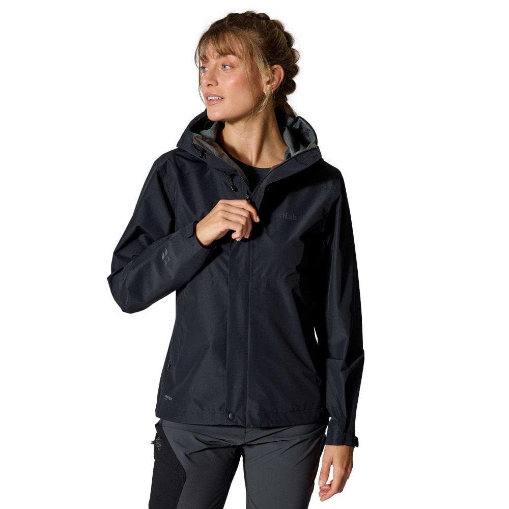 Rab Women's Black Downpour Waterproof Jacket - Image 3