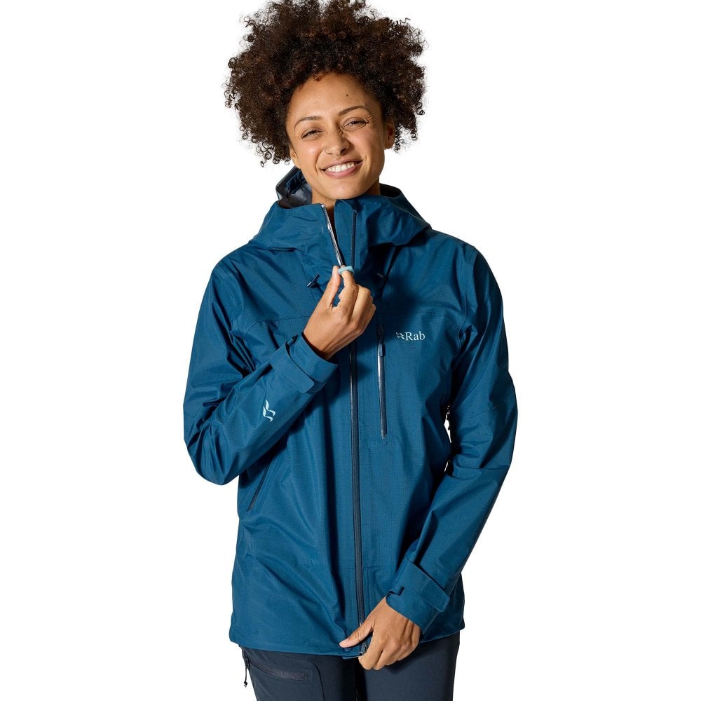Rab Women's Blue Hooded Hiking Jacket Firewall Mountain - Image 3