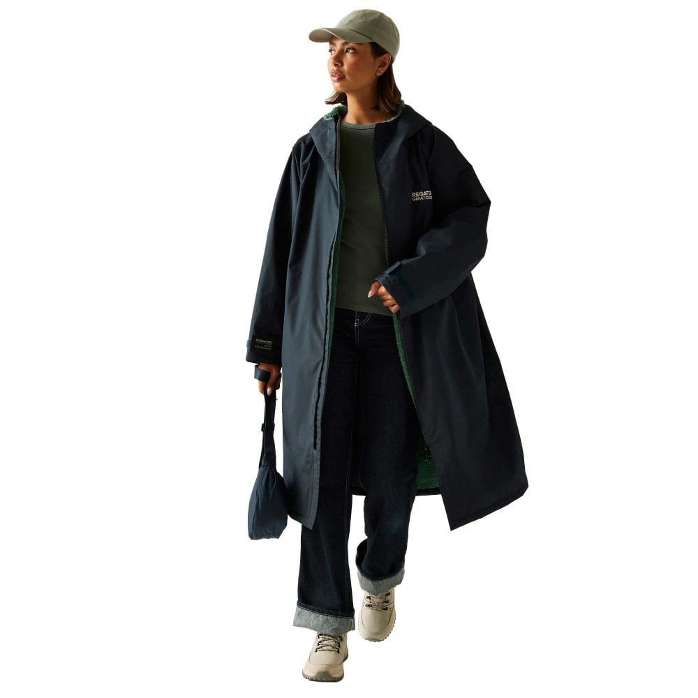 Regatta Men's Nvy/Ivy Moss Adults Waterproof Windproof Borg Fleece Oversized Fit Insulated Robe - L - Image 3