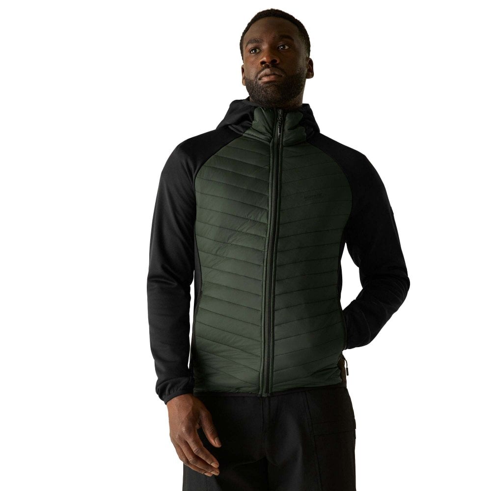 Regatta Men's Andreson Hybrid Water-Repellent Jacket Dark Khaki/Black Medium - Image 4