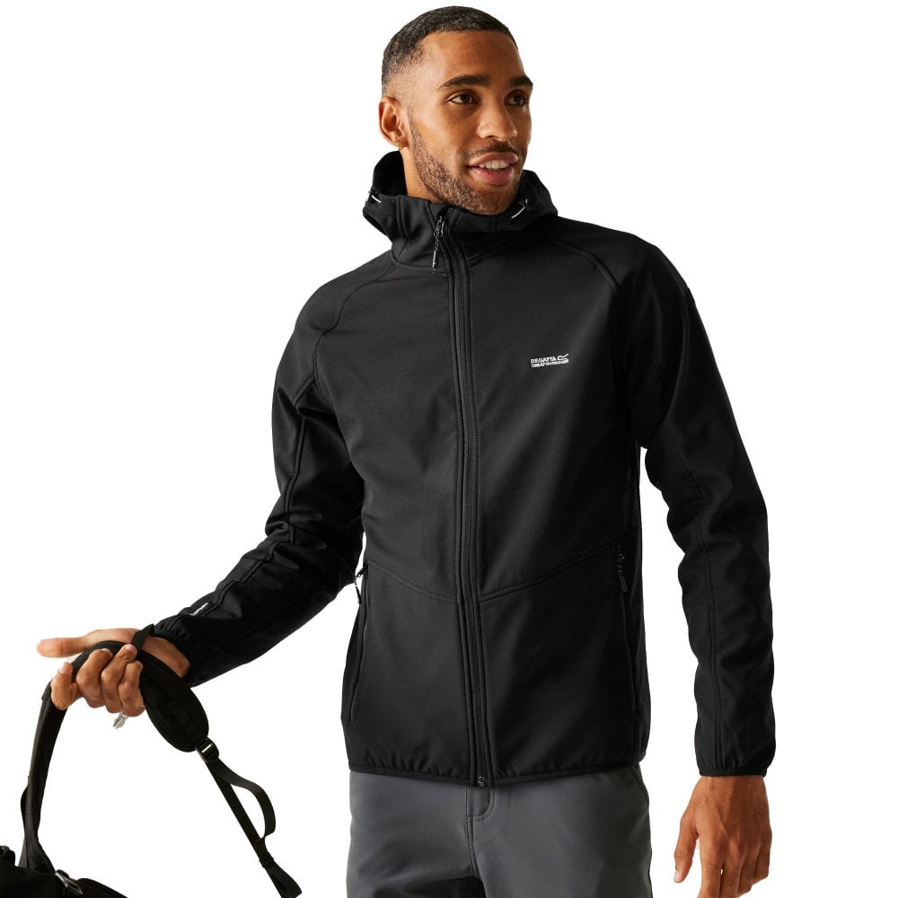 Regatta Men's Arec Iii Hooded Softshell Jacket: : :, Black/Black 3XL - Outdoor Action