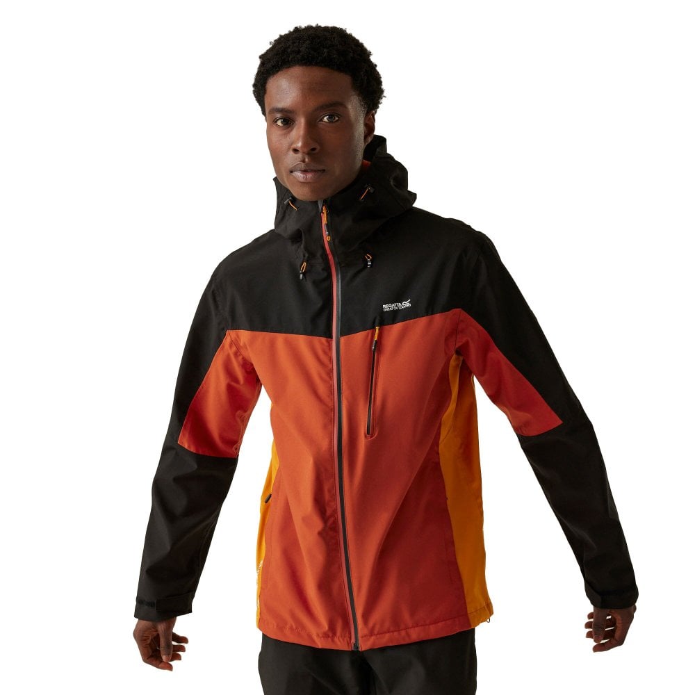 Regatta Men's Birchdale Waterproof Jacket: : :, Colou Red Ochre/Black Small - Outdoor Action