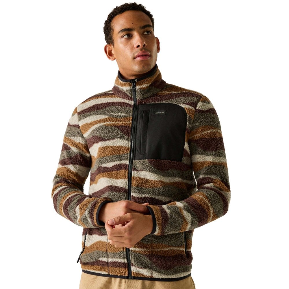 Regatta Men's Frankie Borg Fleece Jacket: : Ground Coffee Mountain Range Extra Large - Outdoor Action