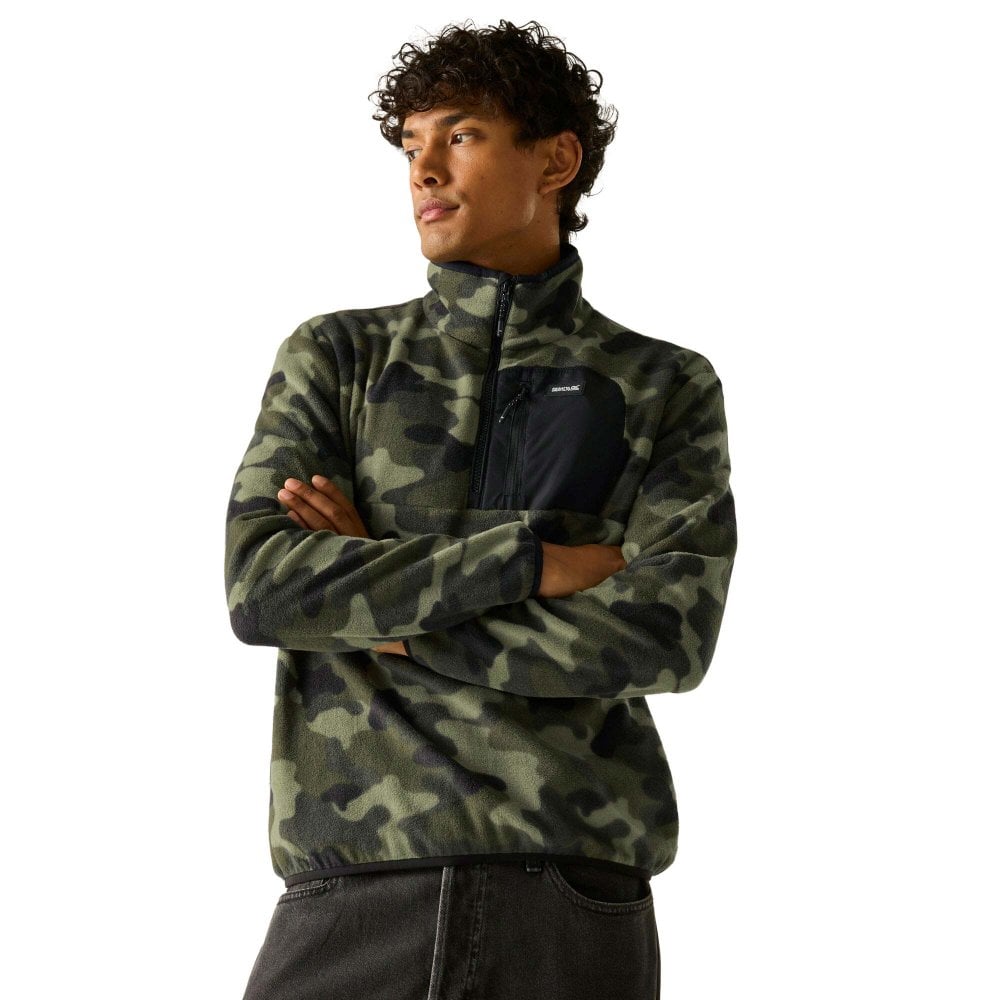 Regatta Men's Frankie Half-Zip Fleece: : : Olive Night Camo Print 3XL - Outdoor Action
