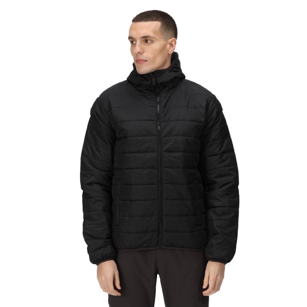 Regatta Men's Helfa Insulated Hooded Jacket: : :, Colour: Bla Black Extra Large - Outdoor Action