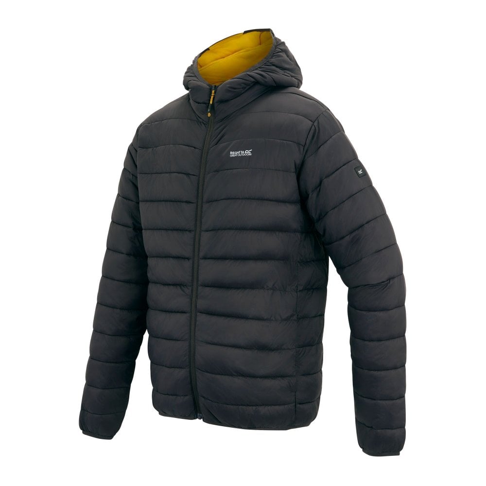 Regatta Men's Hooded Marizion Baffled Jacket: : :, Colour: Ash/Sunset Medium - Outdoor Action