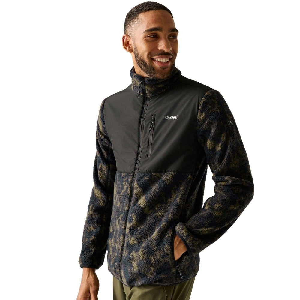 Regatta Men's Morran Water Repellent Fleece Jacket: : Textured Print/Black Small - Outdoor Action