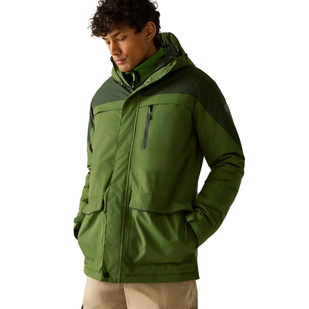 Regatta Men's Stanford Waterproof Insulated Jacket: /Dark Khak Nephrite Green/Dark Khaki 3XL - Outdoor Action