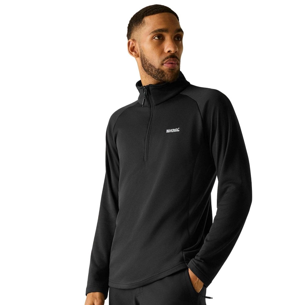 Regatta Men's Thiek Half Zip Fleece: : :, Colour: Black Large - Outdoor Action