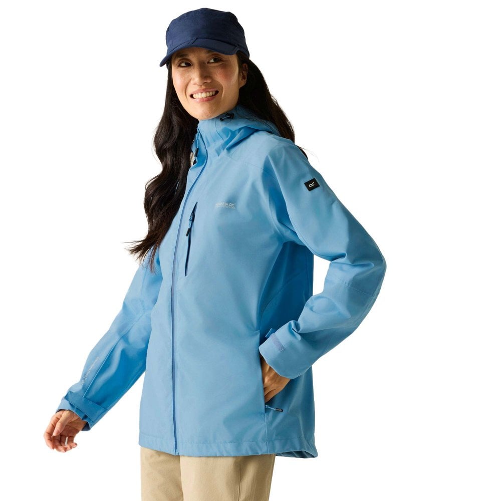 Regatta Women's Light Blue Birchdale Waterproof Hooded Shell Jacket In | Size: 20 - Image 5