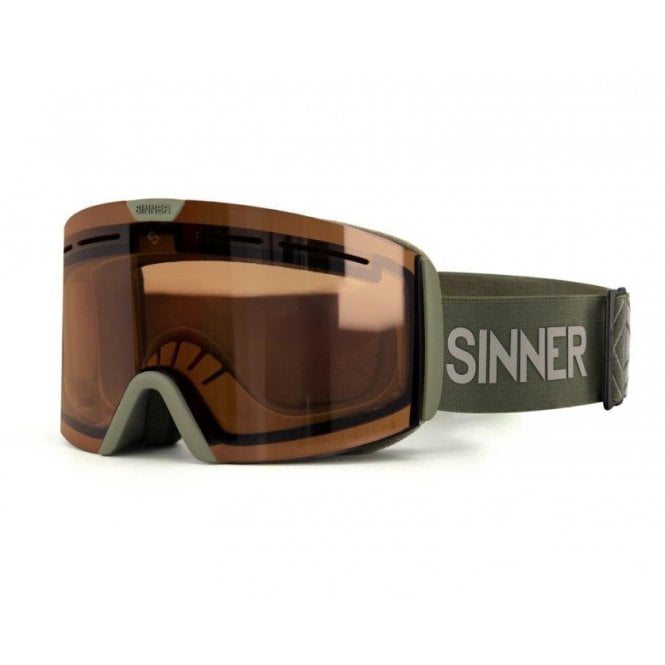 Sinner  Arc Trans+ Goggle - Moss Green With Double Trans+ Flash Mirror Orange