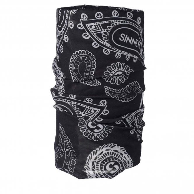 Sinner  Bandana Neck Tube - Black Paisley