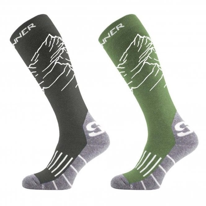 Sinner  Mens Mountain Ski Socks - Double Pack