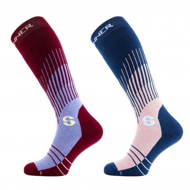 Sinner  Womens Graphic Ski Socks - Double Pack