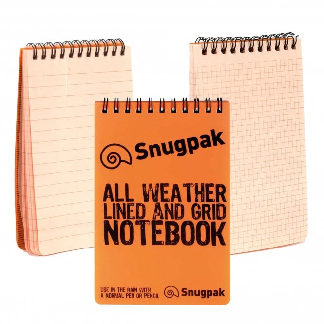 Snugpak  All Weather Lined Grid Notebook - Orange