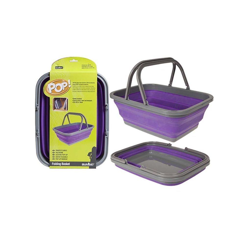 Summit Folding Basket: Purple/Grey Colour: Purple/Grey