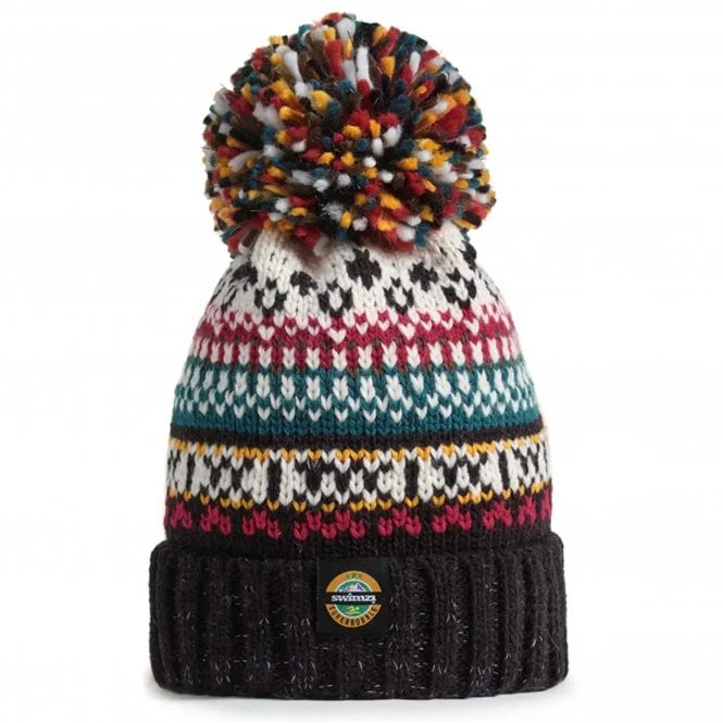 Super Bobble SuperBobble Jet Black Nordic Knit Reflective Beanie