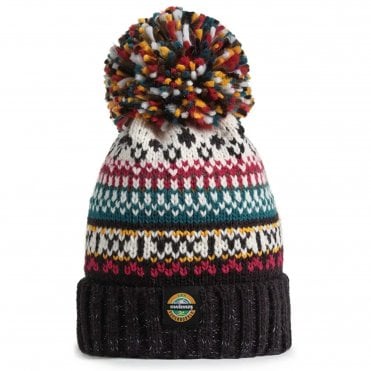 SuperBobble Jet Black Nordic Knit Reflective Beanie