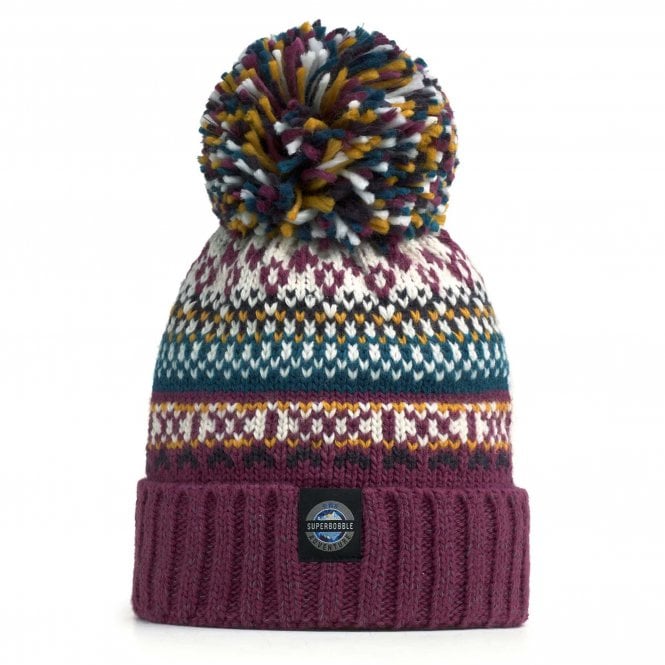 Super Bobble SuperBobble Lingonberry Nordic Knit Reflective Beanie