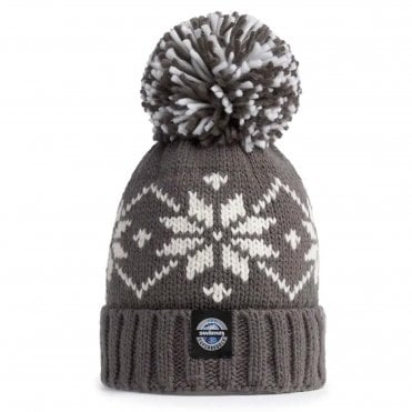 SuperBobble Slate Flora Nordic Knit Reflective Beanie