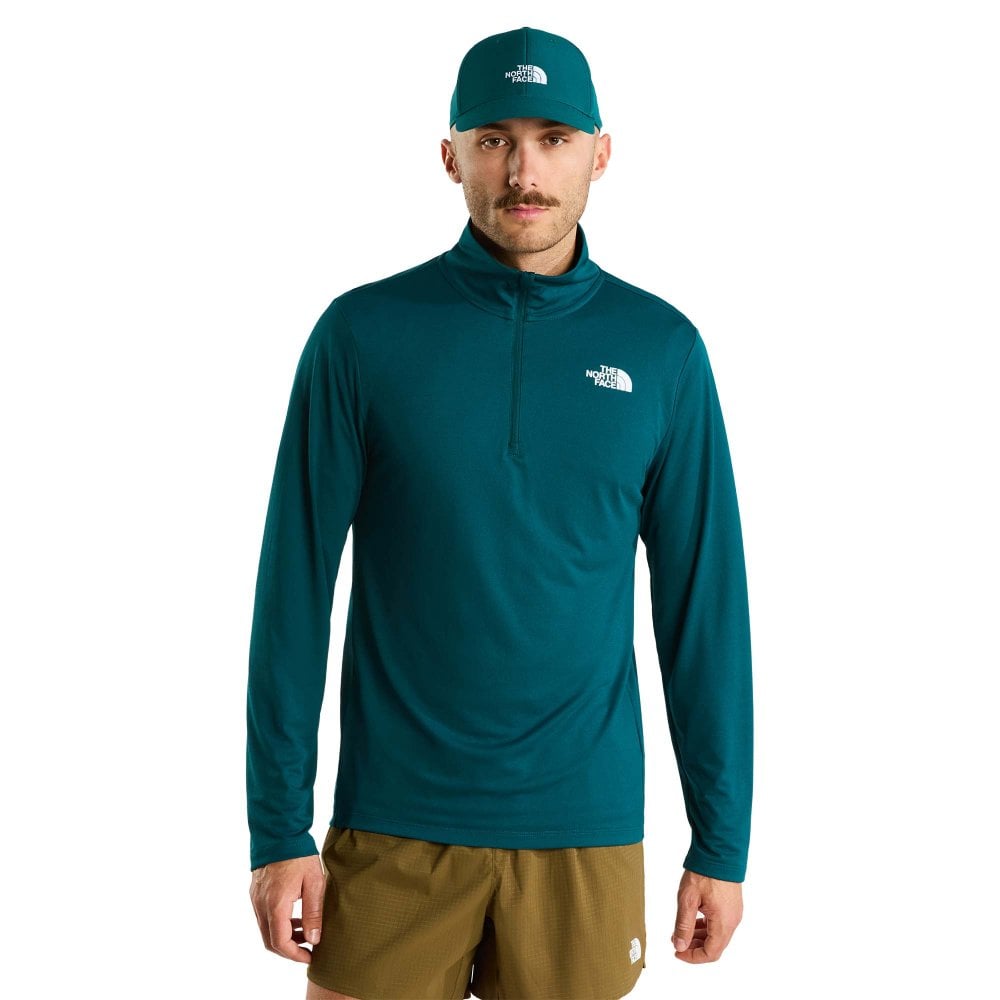 The North Face Men's 24/7 1/4 Zip Long-Sleeve T-Shirt: : : Pacific Teal Large - Outdoor Action