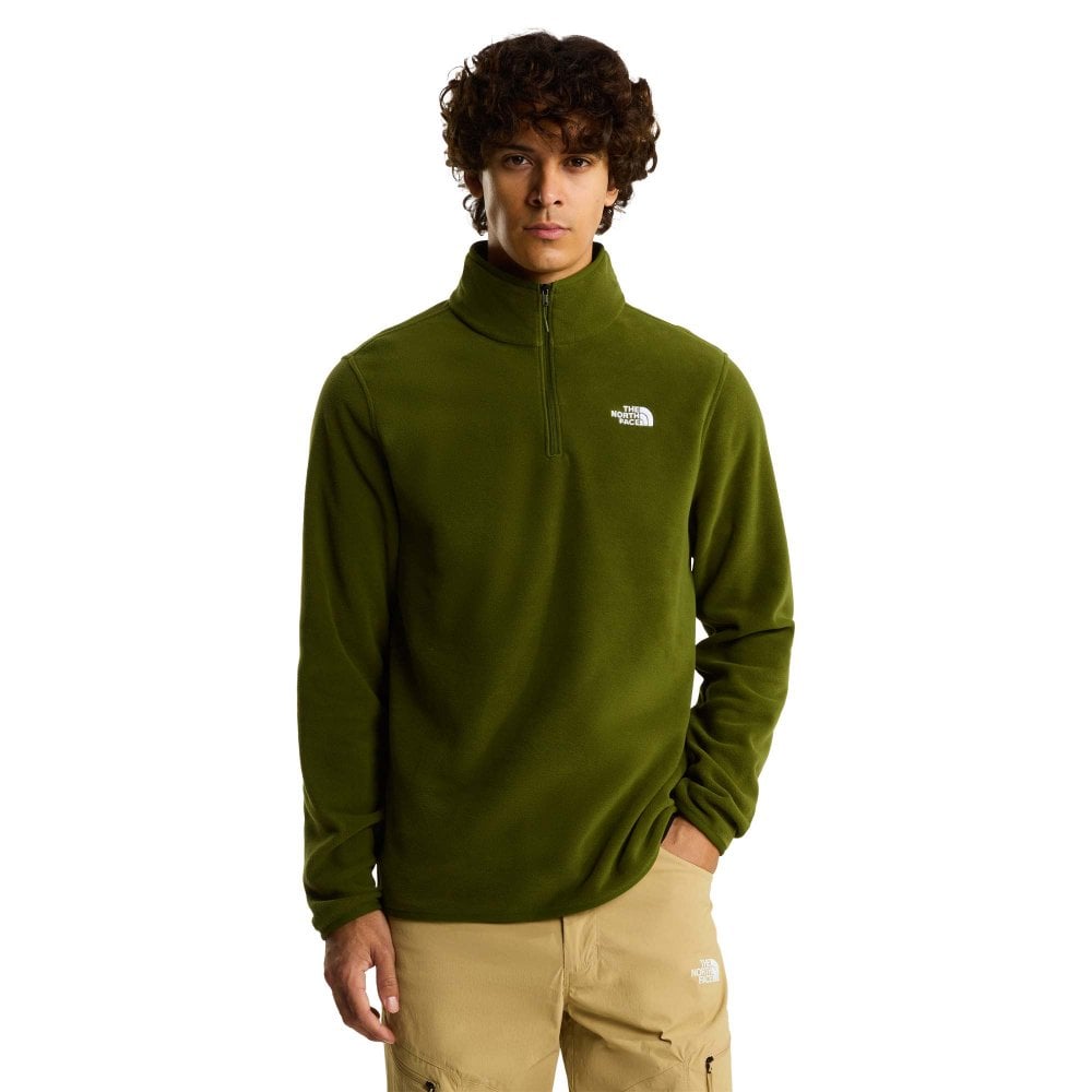The North Face Men's 100 Glacier Quarter Zip Fleece - Woodland Green - Medium - Image 4
