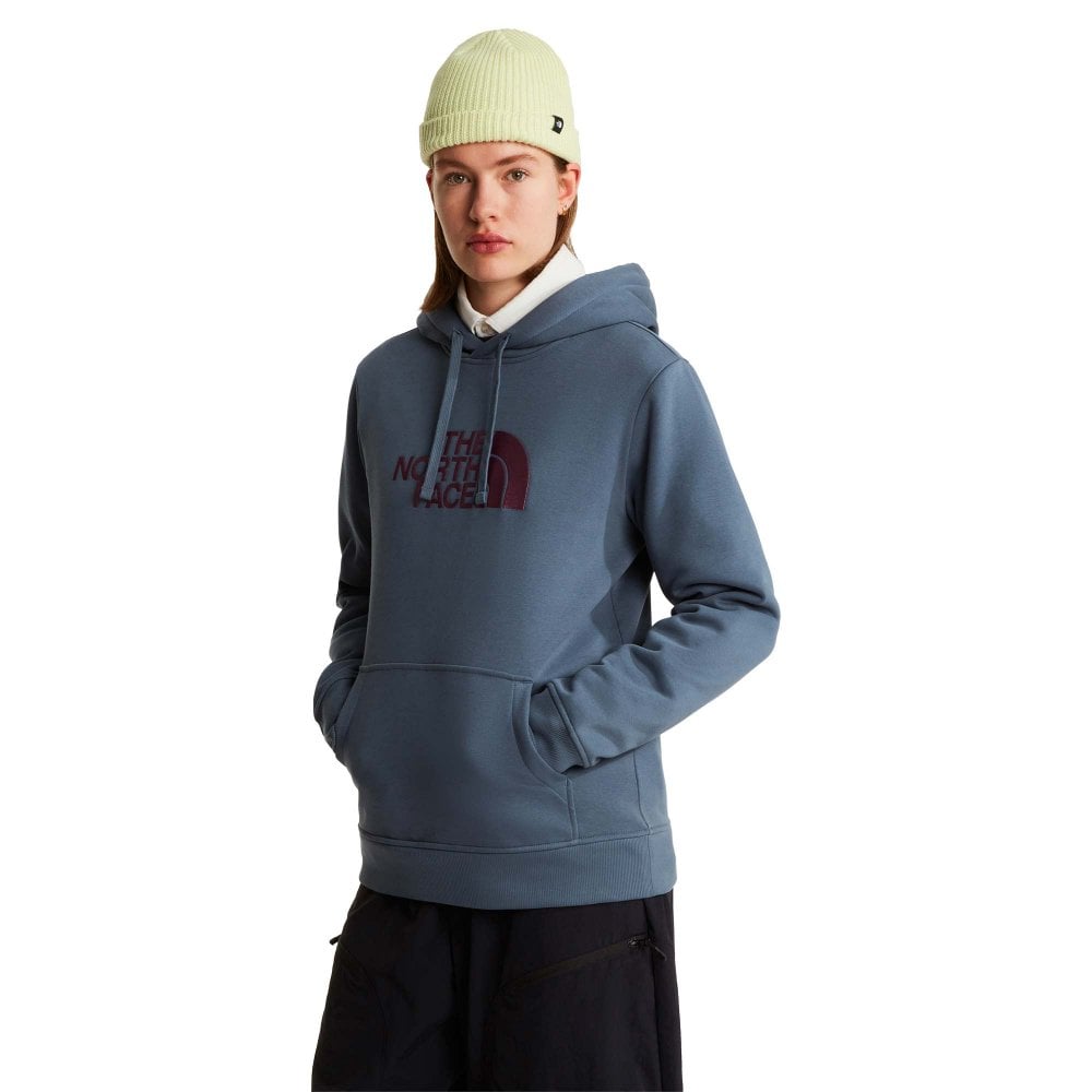 The North Face Women's Drew Peak Pullover Hoodie: /Chroma P Granite Grey/Chroma Purple Medium - Outdoor Action
